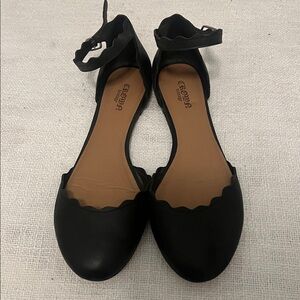 Crown Vintage Black Leather Sandals with Ankle Strap Size Size 7